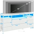 thumbnail image 2 of CazToi 63 Inch Dresser TV Stand 10 Fabric Drawers Built in USB Ports LED Lighting for 75 Inch TVs, 2 of 6