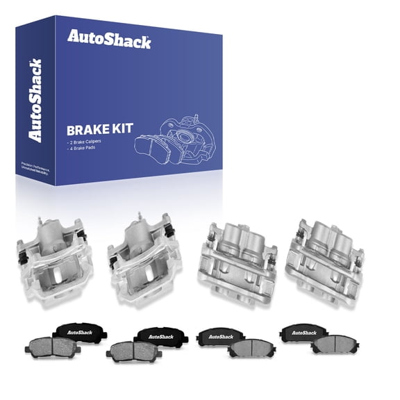 AutoShack Front & Rear Brake Calipers   Ceramic Brake Pads Replacement for 2008-2013 Toyota Highlander 12-PC Kit