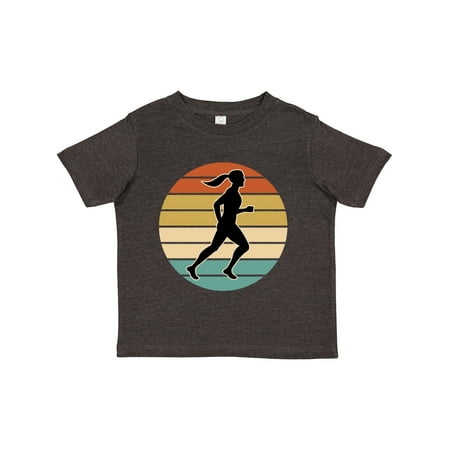 

Inktastic Running Retro Sunset Female Runner Gift Toddler Toddler Girl T-Shirt