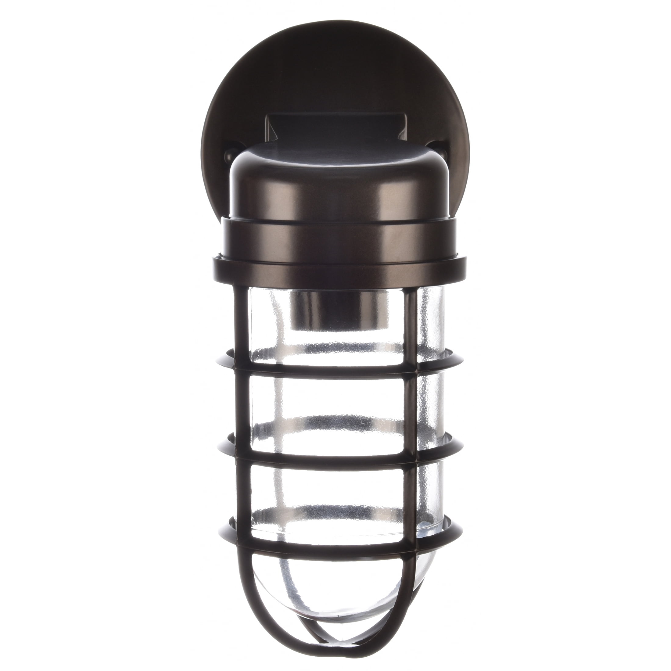 Better Homes & Gardens 10" Outdoor Wall Light, Bronze Metal Cage Jar Glass Shade, Bulb Not Included
