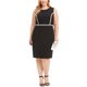 thumbnail image 1 of Kasper Vestido tubo de dos tonos para mujer, negro, 14W Kasper Vaina, 1 of 2