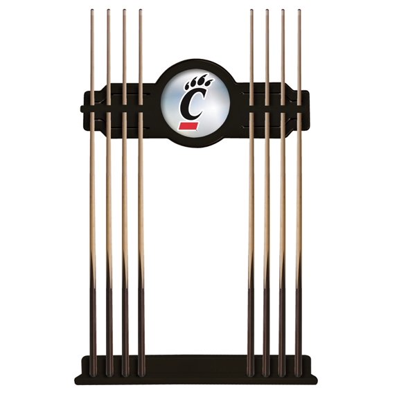 University of Cincinnati Solid Wood Cue Rack with a Black Finish