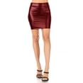 thumbnail image 5 of FashionJOA Women's Casual Red Solid Print Pleated Mini Skirt, 5 of 6