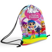True and the Rainbow Kingdom-theme Drawstring Backpack Sports Gym Bag Water Resistant String Bag Cinch Bag,12X16(30X40cm)