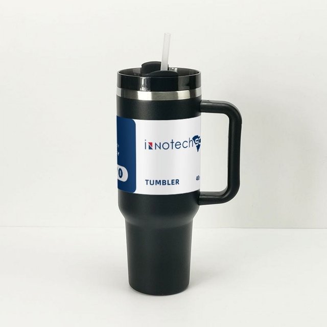 Vaso INNOTECHSC de 40 oz con Asa y Tapa con Pajita | Vaso Aislado, Botella de Agua Reutilizable de Acero Inoxidable, Taza de Viaje, Portavasos, Apto para el Hogar, la Oficina O el Automóvil
