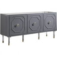 thumbnail image 2 of Best Master Furniture Jadran 65" Modern Wood Sideboard with Gold Accents in Gray, 2 of 2