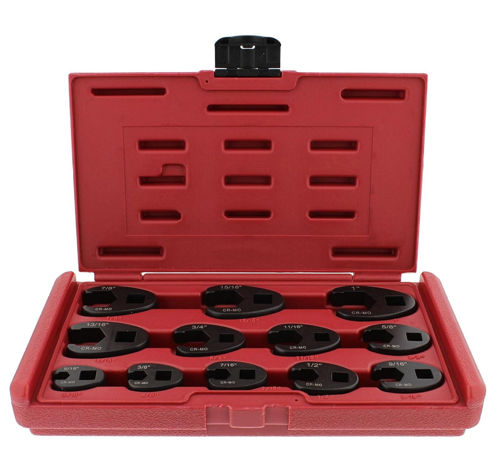 Jumbo Crowfoot Wrench Set SAE 12-Piece - 3/8 & 1/2 Drive Flare Nut Wrenches - Auto Repair Tool Kit for Mechanics & DIY