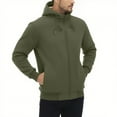thumbnail image 6 of Dagegui Sweatshirt Coats for Men Sherpa Fleece Lined Hoodies Full Zip Long Sleeve Hooded Outerwear Outdoor Athletic Jacket with Pockets Army Green S, 6 of 8