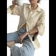 thumbnail image 2 of Camisas de Mujer con Botones, Camisas Formales A Rayas, Mangas Largas, Solapas, Camisas de Oficina, Blusas Caqui L, 2 of 8