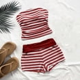 thumbnail image 6 of Stichou 2 Piece Shorts Sets for Women Strapless Striped Tube Crop Tops and High Wasited Shorts 2026 Summer Birthday Outfits Red XL, 6 of 6