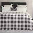thumbnail image 4 of Elegant Comfort Reversible Buffalo Plaid Flannel Sherpa Blanket - Soft Fleece Throw for Couch or Bed - Plush Warm Winter Blanket, Full, Gray, 4 of 5