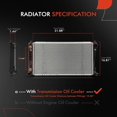 thumbnail image 2 of A-Premium Engine Coolant Radiator Assembly with Transmission Oil Cooler Compatible with Ford Expedition 2000-2002 & Lincoln Navigator 2000-2002 5.4L, Replace# YL1Z8005CA, 2 of 8