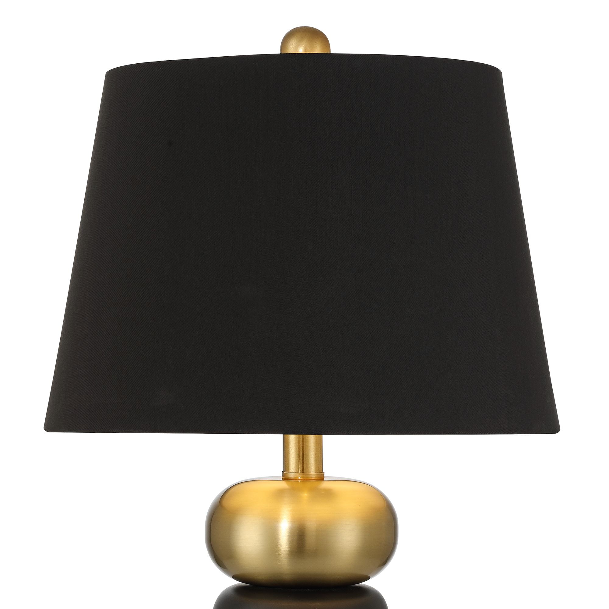 360 Lighting Anthem 21 3/4" High Small Modern Accent Table Lamp Black Brass Finish Metal Single Black Shade Living Room Bedroom