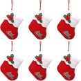 thumbnail image 1 of Paquete de 6 4 mini calcetín de Navidad, lindos calcetínes de Navidad rojos para regalo de Navidad kaili Sencillez, 1 of 5