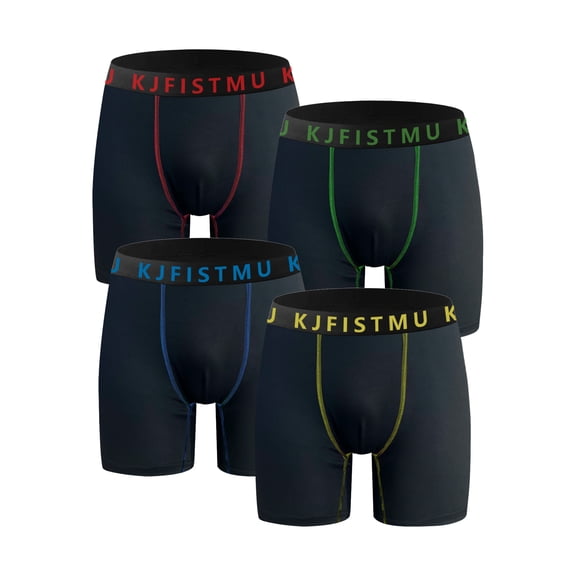 KJFISTMU Men's Underwear Featherweight Performance Boxer Briefs, 4-Pack