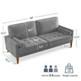 thumbnail image 2 of Velvet Spring Couch, 68" Comfy Loveseat Sofa Gray, Mid Century Modern Tufted Love Seat, Small Couch with Solid Wood Frame, 3 Seater Sofa for Living Room, Bedroom, Apartment, Small Spaces, 2 of 7