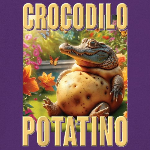 チョロシメオネ　インテルシャツ Crocodilo Potatino Long Sleeve T-shirt Funny Italian Brainrot Gen