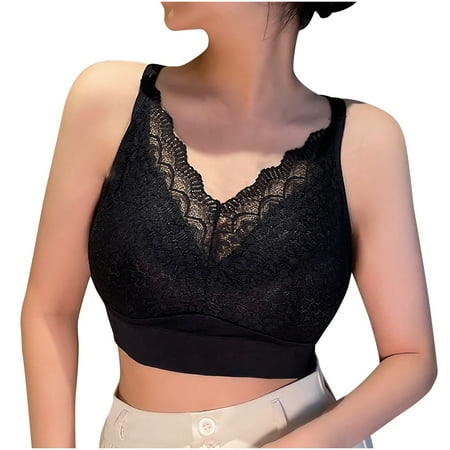 Women s Lace Desire Wireless Bra Lace Full-coverage Wirefree Bra Convertible Bra Spaghetti Strap Lace Tank Top