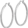 thumbnail image 2 of 14K White Gold Diamond In/Out Hoop Earrings (35 X 35) Made In India em5423-062-wa, 2 of 5