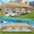 thumbnail image 6 of HOTEEL 10x30 Heavy Duty Canopy with Sidewalls,Ez Pop up Canopies,Folding Protable Party Tent,Outdoor Sun Shade Wedding Gazebos with Roller Bag,Khaki, 6 of 9