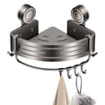 thumbnail image 5 of Corner Shower Caddy Suction Cup Wall Mounted Triangle Bathroom Storage Shelf Organizer Basket for Shampoo Soap Toiletries, 5 of 12