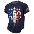 thumbnail image 2 of OOOUM Patriotic T Shirts For Boys Loose Fit Classic Tops Tees 250Th Anniversary Short Sleeve Summer Tops Navy 4-5 Years, 2 of 5