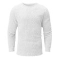thumbnail image 6 of fartey Mens Sherpa Sweater Crew Neck Solid Fleece Top Long Sleeve Casual Fall and Winter Warm Pullover Sweater, 6 of 9