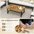 thumbnail image 5 of LINJH Acacia Wood Coffee Table Indoor Outdoor Rectangle Center Table w/ Thickened Top, 5 of 9