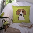 thumbnail image 3 of Caroline's Treasures BB1301PW1414 Checkerboard Lime Green Beagle Canvas Fabric Decorative Pillow , 14Hx14W, multicolor, 3 of 4