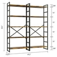 thumbnail image 5 of Walsunny 2PCS Wooden Bookshelves Bookcases 5 Tiers H-Shaped Open Display Shelves Brown, 5 of 7