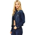 thumbnail image 3 of NioBe Clothing Women's Classic Vintage Distressed Crop Denim Jacket, 3 of 4