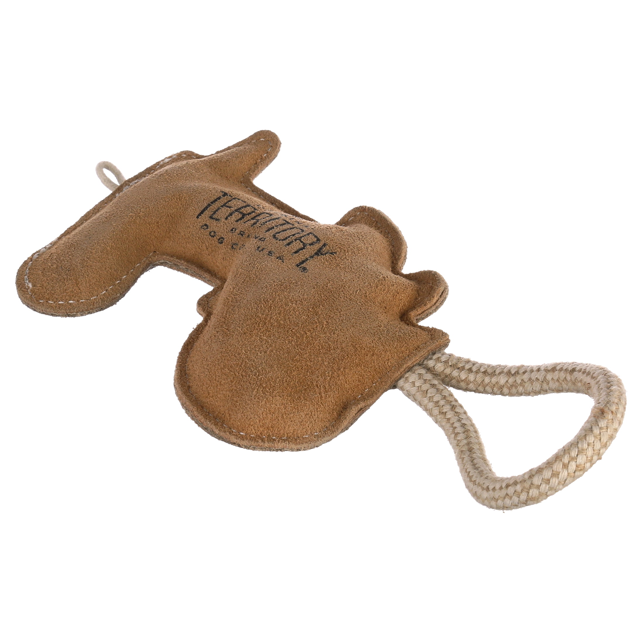 Natural Leather Tractor-Pull Tug Toy - 13"