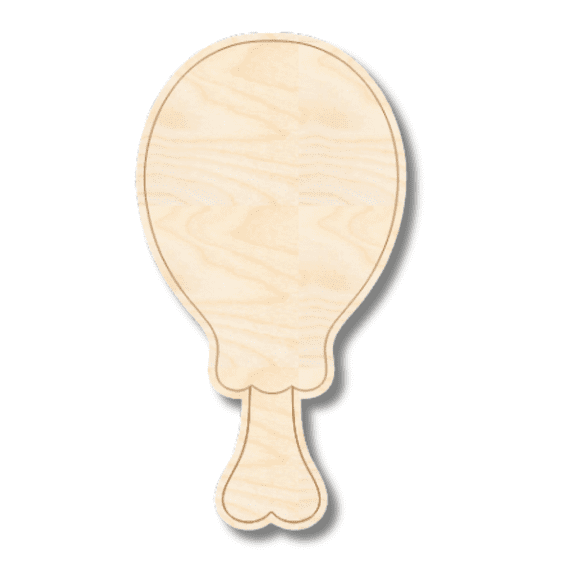 Unfinished Wood Etched Chicken Leg Shape 10" / 1/4"