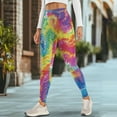 thumbnail image 4 of Renewold Colorful Tie-dye Leggings with Pockets for Women Ladies Athletic Pants Compression Leggings High Waisted Butt Lifting Printed Leggings Womens Preppy Leggings, 3XL, 4 of 8