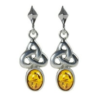 Sterling Silver Baltic Honey Amber Earrings "Theresa"