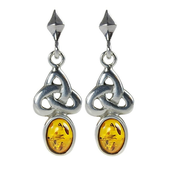 Sterling Silver Baltic Honey Amber Earrings "Theresa"