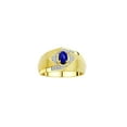 thumbnail image 1 of RYLOS Mens Rings 14K Yellow Gold Ring 6X4MM Oval Shape Gemstone & Diamond Ring Lapis September Birthstone Rings For Man Gold Rings Size 13, 1 of 7