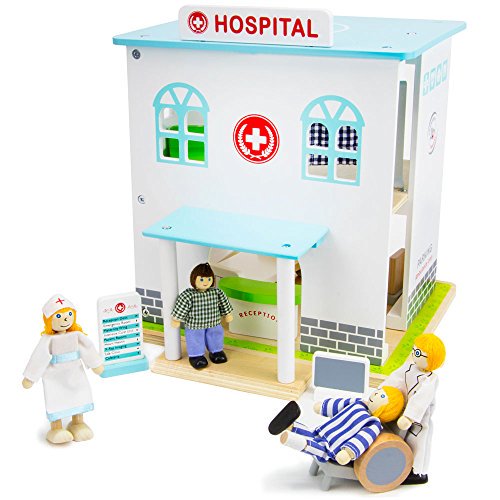 Imagination Generation Helping Hands Hospital Wooden Playset, Includes