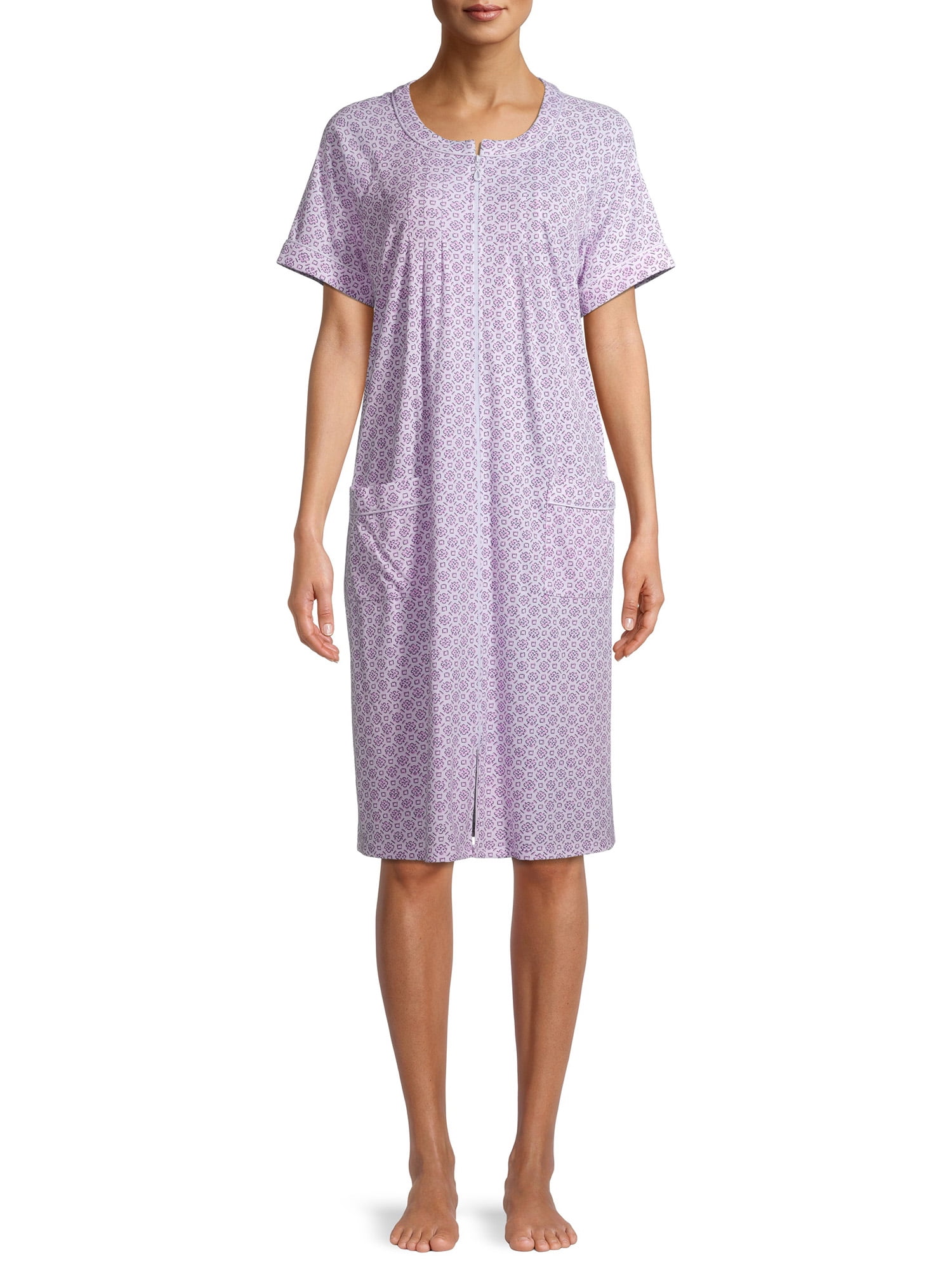 Secret Treasures Women's and Women's Plus Traditional Short Sleeve Zip