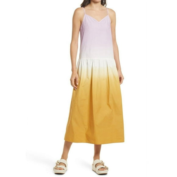 AllSaints Caro Dipdye Lilac Camel Midi Dress Women's Size 6 US $215