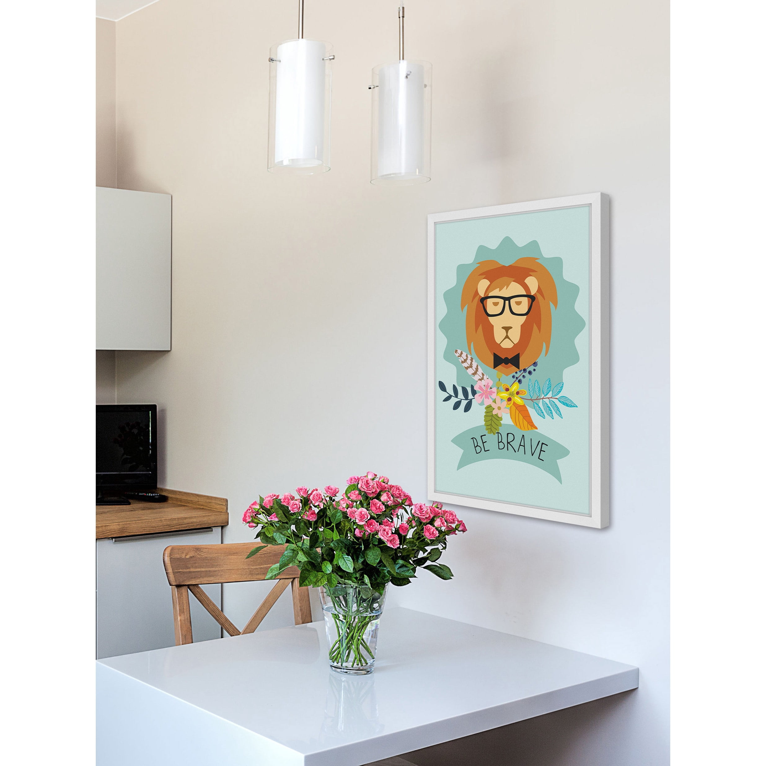 Marmont Hill "Be Brave Lion" Framed Painting Print