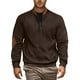 thumbnail image 1 of Blusa y camisa de manga larga con cuello alto para hombre, informal, de color liso, con cremallera, de manga larga y cuello alto, de poliéster., 1 of 5