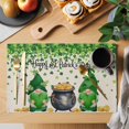 thumbnail image 2 of St. Patrick's Day Placemats Set of 8, Spring Lucky Shamrocks Gnomes Vintage Placemats for Dining Table, Place Mats for Kitchen Tabletop, Waterproof Wipeable Dining Table Mats Set, 2 of 9