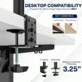 thumbnail image 5 of VIVO Gray Dual Monitor Desk Mount Stand, Fits Computer Screens up to 30", 5 of 7