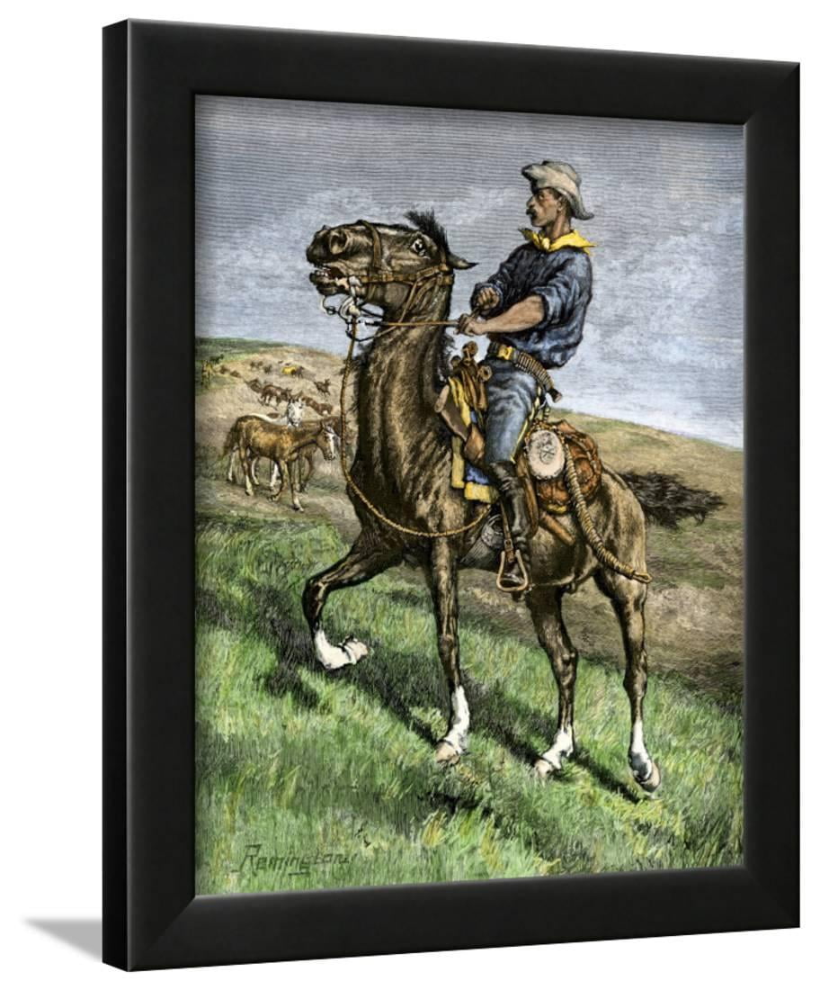 African-American Buffalo Soldier a Frisky Fresh from the 1880s Framed Print Wall - Walmart.com