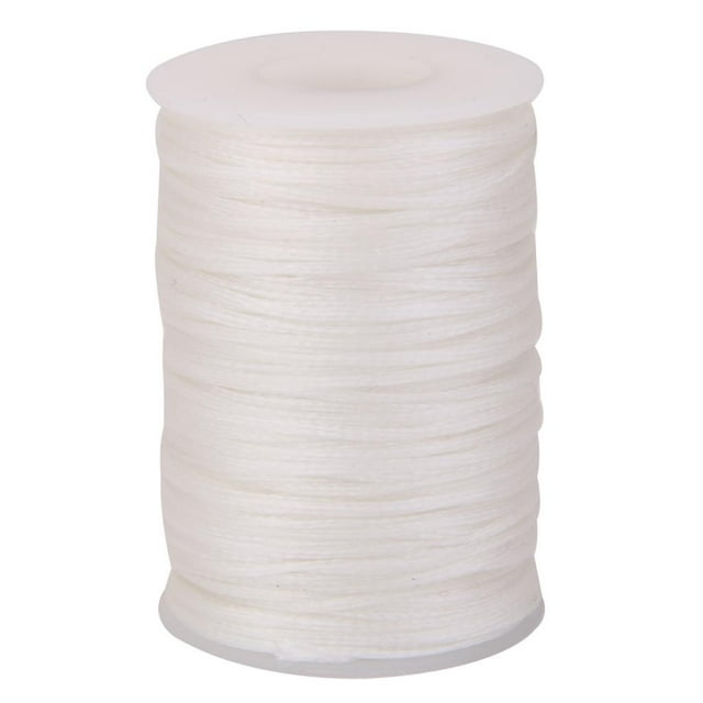Hilo encerado, cordón encerado, 1,2 mm, para coser a mano, tejer, manualidades, hilo, bricolaje, blanco