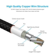 New Bee Guitar cable 10 ft Electronic Instrument Bass Amplifier cable 6.35mm plug Strong Right Angle/L-shape optional compatible effect/bass/electric guitar,Black