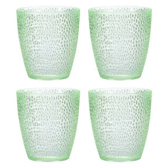 Uxcell 7oz Acrylic Drinking Glasses, 4 Pack Plastic Reusable Tumblers Drinkware for Home Outdoors, Emerald