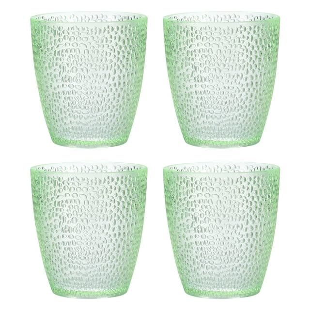 Vasos de acrílico de 7oz de Uxcell, paquete de 4, vasos reutilizables de plástico para el hogar y al aire libre, esmeralda