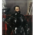 thumbnail image 2 of Titian 20x22 Gold Ornate Wood Framed with Double Matting Museum Art Print Titled - Portrait of Francesco Maria Della Rovere, Duke of Urbino, 2 of 4